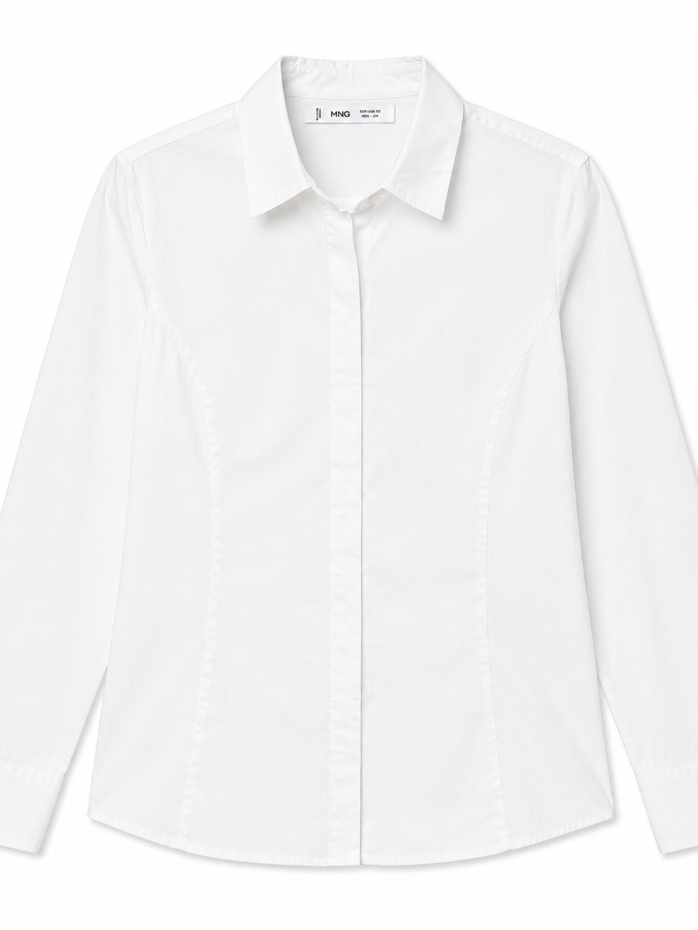 Mango White Button-Down Shirt